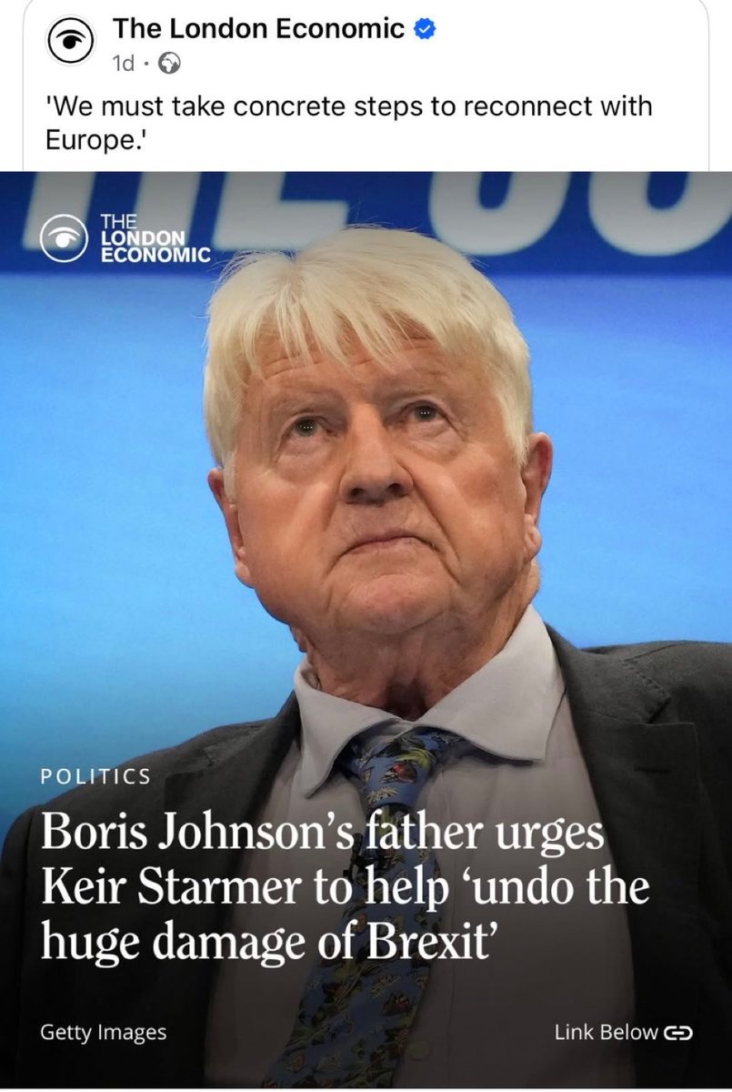 🚨 NEW: Boris Johnson’s father now wants Keir Starmer to undo Brexit and “reconnect with Europe.”

The Uniparty never accepted the vote. They’re still desperate to reverse it.

We fought for Brexit—and we’ll fight to defend it.