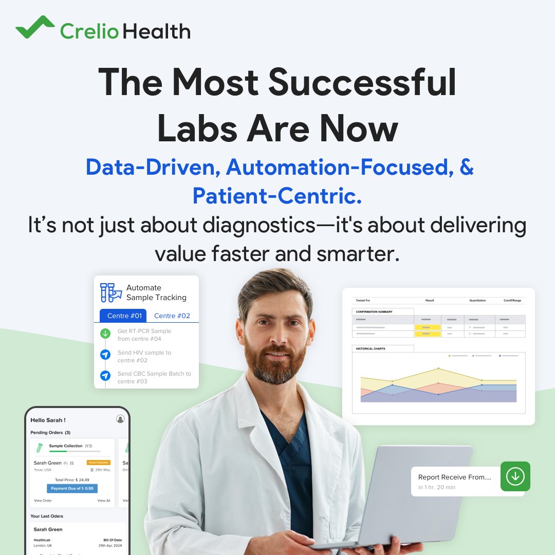 creliohealth's tweet image. 🚀 Labs are at the core of Diagnostics 4.0!
By harnessing AI, ML, and cloud computing, medical labs are delivering faster, more accurate, and patient-centric real-time diagnostics.
💡 Is your lab evolving with the times?

#labautomation #laboratory #limssoftware #digitalhealth