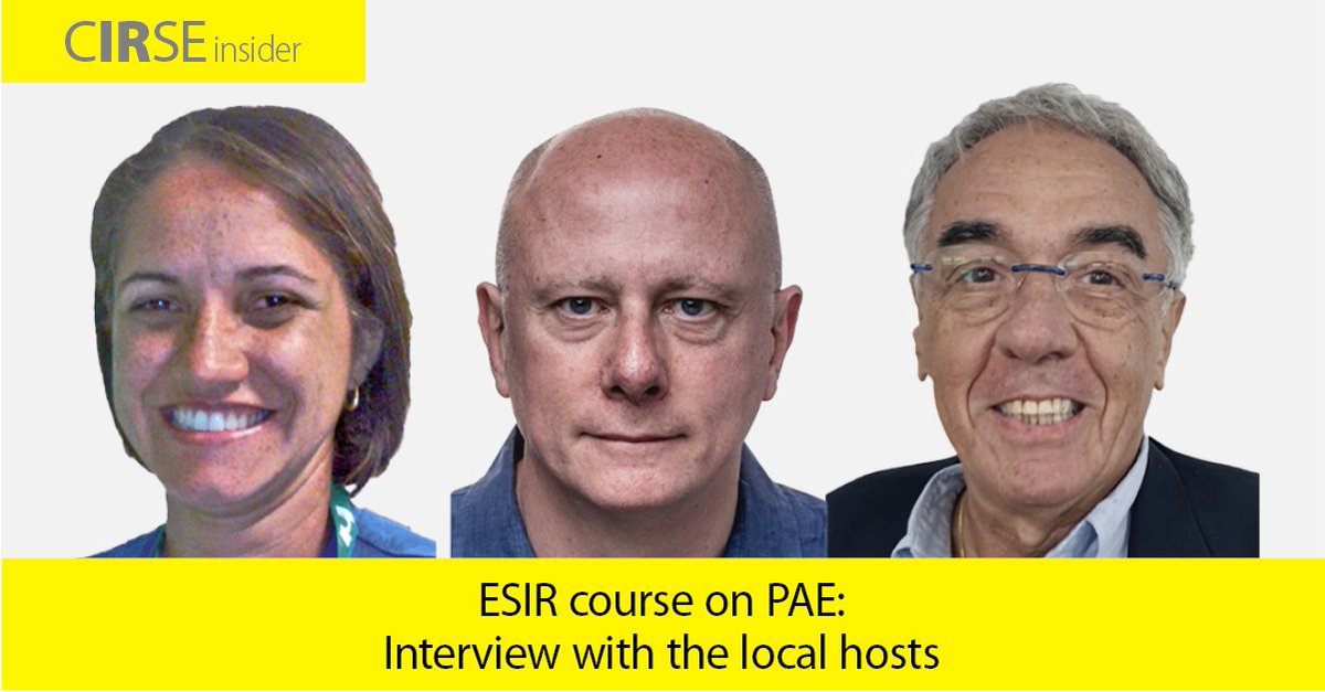 CIRSE (@cirsesociety) on Twitter photo ESIR will host a two-day course on prostate artery embolization at Milan's AIMS Academy. #CIRSEinsider talked to local hosts, Dr. Fabiane Barbosa and Dr. Marco Solcia, about their #PAE practice and what course participants can look forward to. 
โก๏ธ t.ly/0Sdoo
#IRad ESIR will host a two-day course on prostate artery embolization at Milan's AIMS Academy. #CIRSEinsider talked to local hosts, Dr. Fabiane Barbosa and Dr. Marco Solcia, about their #PAE practice and what course participants can look forward to. 
โก๏ธ t.ly/0Sdoo
#IRad