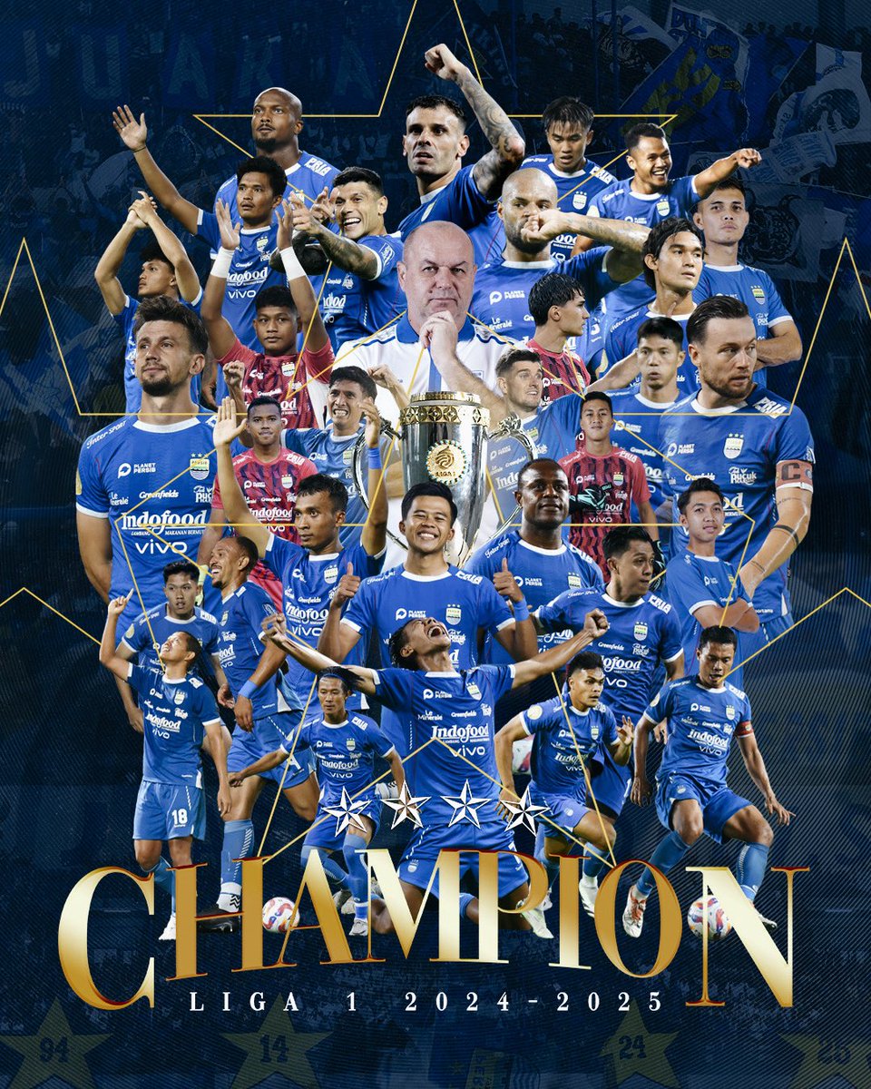 "Champion again Persib Bandung
Champion again Persib Bandung
Champion again, champion again, champion again Persib Bandung!" 🎶

Selamat <a href="/persib/">PERSIB</a> atas raihan gelar juara Liga 1 Indonesia musim 2024-2025, sekaligus gelar kedua dalam dua musim beruntun!
