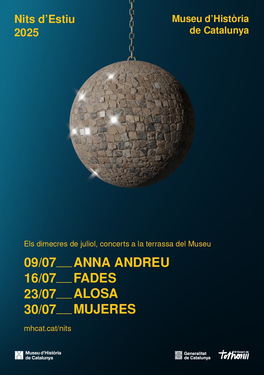 ⭕️ Tornen Les Nits d'Estiu al #MHC!
Quatre nits màgiques amb vistes al port i artistes que et faran vibrar:

📅 9 de juliol:  <a href="/Anna_Andreu_/">Anna Andreu</a>
📅 16 de juliol: <a href="/fadesfadesfades/">FADES</a>
📅 23 de juliol: Alosa
📅 30 de juliol: <a href="/mujeresmujeres/">mujeres</a>

🎟️ tuit.cat/2l2Cc