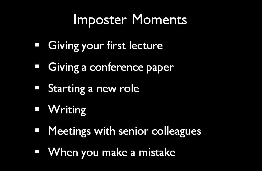 Know your imposter moments:
- Your first lecture
- A new role
- Writing
- When you make a mistoke
These might make you feel like an imposter but they don't mean you are one.
#PhDForum #gradschool