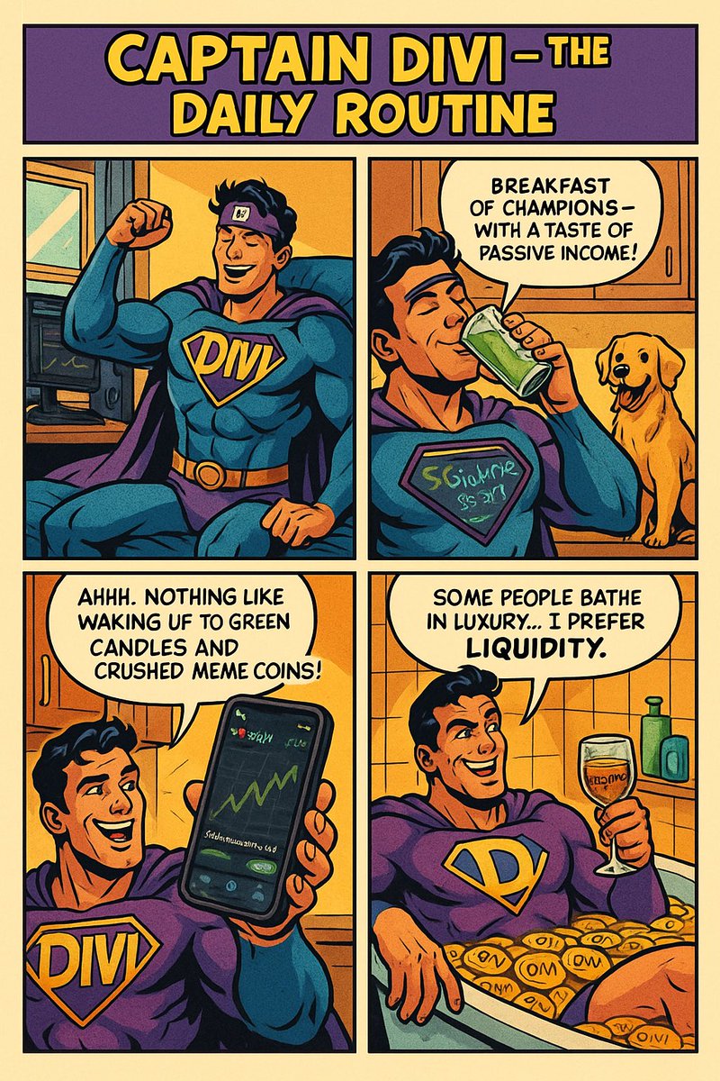 EPISODE 7: Daily Routine of Captain DIVI
☀️ Wake up. Stretch. Reward holders.
⚔️ Fight FUD. Smash scams.
💸 Every transaction = 9% back to the community!

It’s not just a routine — it’s a mission.
Follow the hero of DeFi: <a href="/SolanaDividend/">Dividend Investor</a>
#DIVI #Solana #Crypto #PassiveIncome #Web3