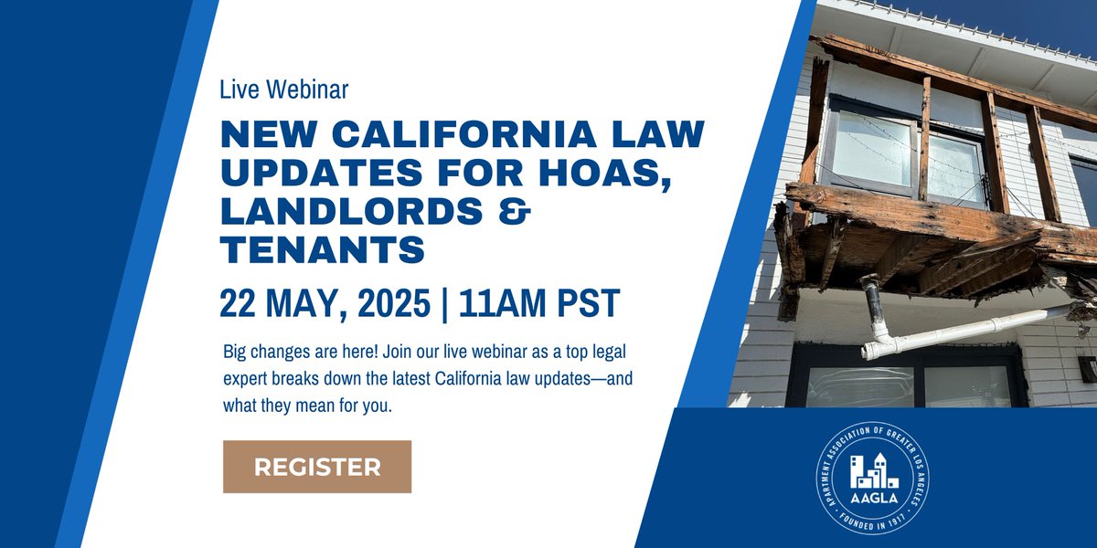 EEEadvisor's tweet image. New Balcony Laws in 2025? Join us for a free live webinar on May 22 to learn how SB721, SB326, and local inspection laws impact your rental or HOA property in California.

✅ What’s new in 2025
✅ How to stay compliant
✅ What inspectors actually look for

🔗 Register here:…