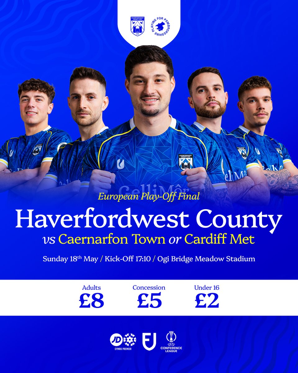 Haverfordwest County AFC π΄σ §σ ’σ ·σ ¬σ ³σ Ώ (@haverfordwestfc) on Twitter photo ποΈ ON SALE NOW!
π#JDCymruPremier European play-off final
ποΈ Sunday 18th May
ποΈ <a href="/OgiWales/">Ogi</a> Bridge Meadow
β° 17:10
Current season ticket holders, as well as those with season tickets for the 2025-26 campaign, will be able to enter free of charge! π
π bit.ly/POFinalTickets ποΈ ON SALE NOW!
π#JDCymruPremier European play-off final
ποΈ Sunday 18th May
ποΈ <a href="/OgiWales/">Ogi</a> Bridge Meadow
β° 17:10
Current season ticket holders, as well as those with season tickets for the 2025-26 campaign, will be able to enter free of charge! π
π bit.ly/POFinalTickets