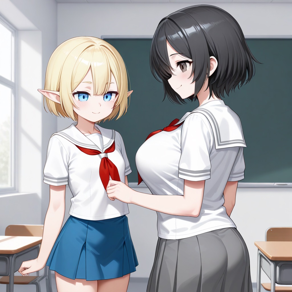GatVell0's tweet photo. 「人間の女の子は・・・大きい・・・悔しい」
#AIart, #エルフ, #RegionalPrompter https://t.co/D3x7kVRsmZ