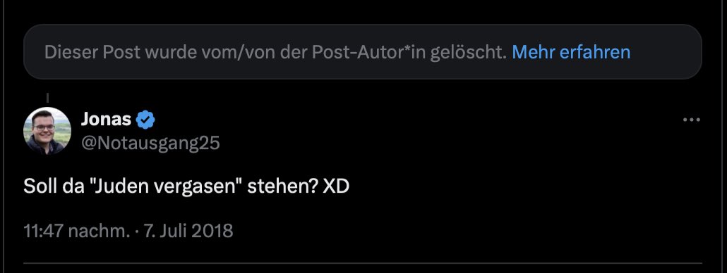 mic_tra's tweet image. Jonas Müller von der CSU Forchheim, schreibt auf seinem Blog eifrig über vermeintliche Verfehlungen des #ÖRR. Neben der Dekontextualisierung von Inhalten, ist eine Methode des #OerrBlog uralte Tweets auszugraben. Dabei hat Jonas auch einige gelöschte Leichen im Keller.