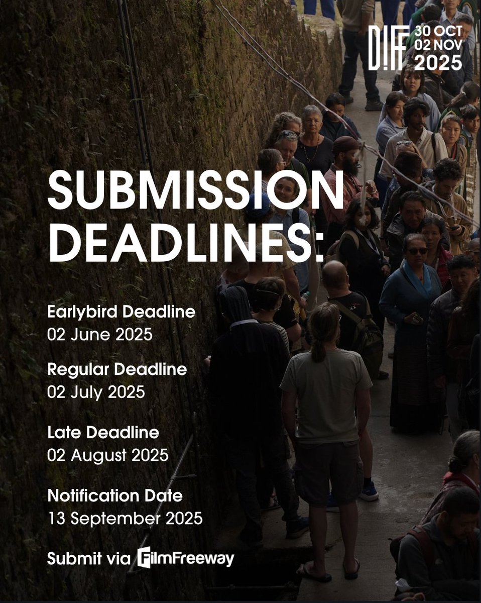 DIFF 2025 is now open for submissions! Filmmakers, save the date(s) you need to keep in mind while submitting your films. Submit via - shorturl.at/llZLo