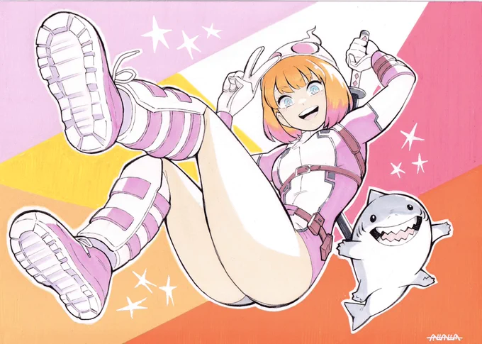 大阪コミコン出展の為に描いた原画の一部です。お気に入りの4枚! 