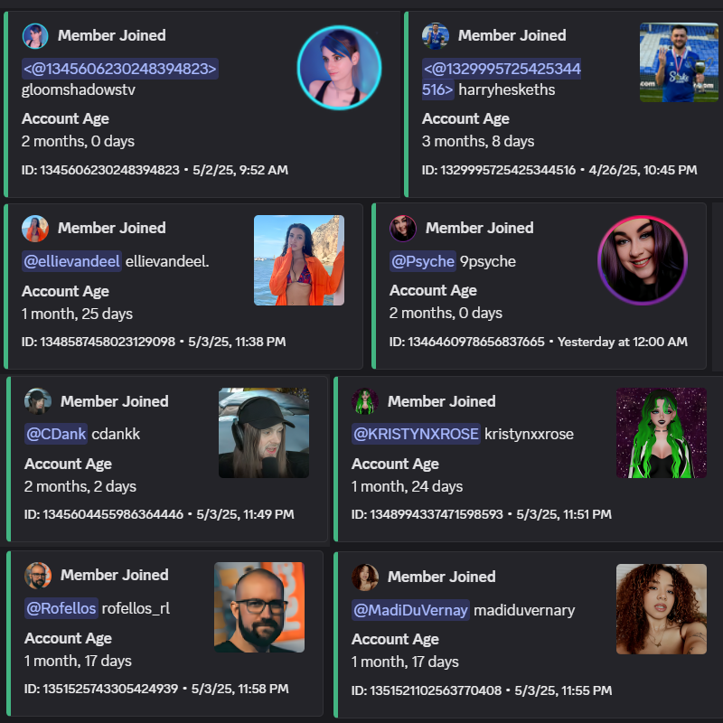 Discord Scam Bots impersonating Twitch streamers are out of control. 

Tell-tale signs:
- New account (days or months old).
- Linked Steam or Blizzard Accounts with similar names, but NO social accounts.
- Display name match, but the account name is inaccurate, i.e., 9psyche