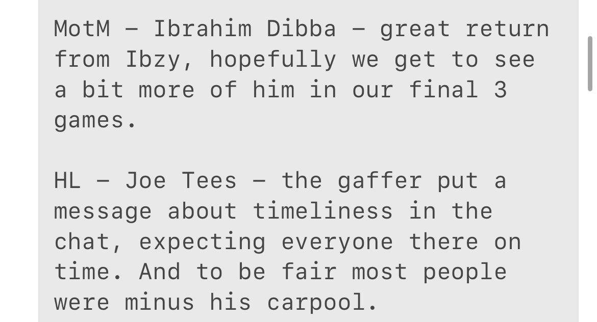 A 5-1 loss to Westminster yesterday means we will be playing Championship football again next year. 

5-1 felt harsh, but they were the better side on the day.

MotM - Ibrahim Dibba
HL - Joe Tees