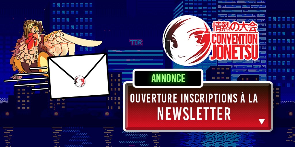 [Annonce 📢] Vous ne souhaitez manquer aucune annonce à venir concernant Jonetsu ? N’attendez plus : vous pouvez désormais vous inscrire à notre liste de diffusion destinée au public !

➡️️ jonetsu.fr/newsletter