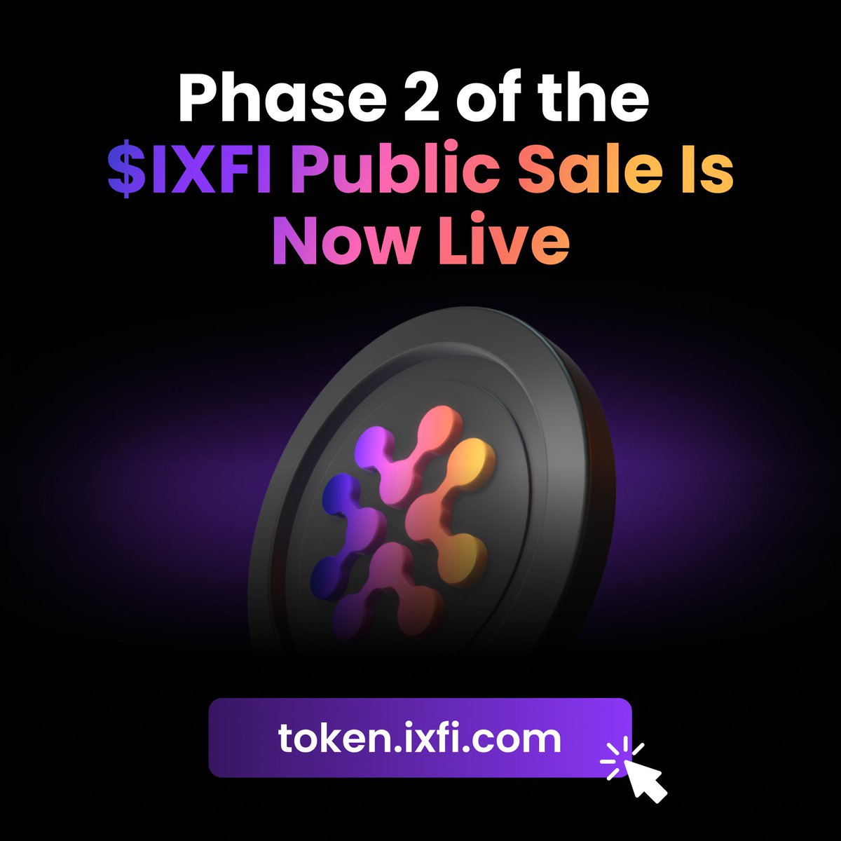 Phase 2 of the $IXFI public sale has officially started.

This is your next opportunity to access the token that powers the entire IXFI ecosystem: from rewards and trading perks to long-term utility that’s already in motion.

Join the sale 👉 token.ixfi.com