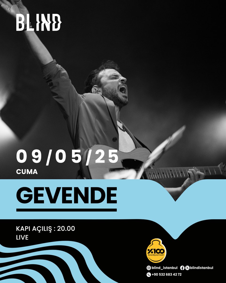 Psikedelik folk ve caz rock tınılarıyla müziğin sınırlarını zorlayan Gevende, 9 Mayıs Cuma akşamı yeniden Blind sahnesinde ✨

🎫Biletler satışta.