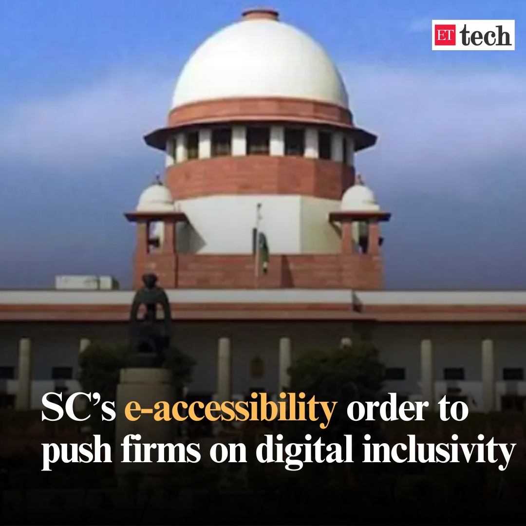ETtech (@ettech) on Twitter photo 🚨#ICYMI: SC’s e-accessibility order to push firms on #digital #inclusivity
✍️by <a href="/SurakshaPinnuET/">Suraksha P</a>
Read more at⬇️
economictimes.indiatimes.com/tech/technolog… 🚨#ICYMI: SC’s e-accessibility order to push firms on #digital #inclusivity
✍️by <a href="/SurakshaPinnuET/">Suraksha P</a>
Read more at⬇️
economictimes.indiatimes.com/tech/technolog…