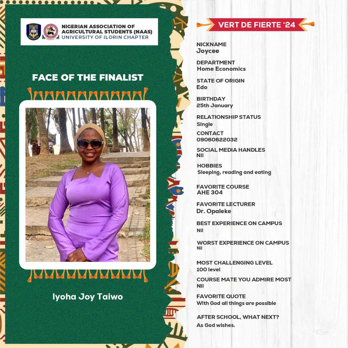VertDeFierte's tweet photo. “With God all things are possible”

Faces of finalists 
VDF24 

Mahbubah 🥰
Taiwo 😍
Aloysius 🫡 https://t.co/FZcRTZOwTG