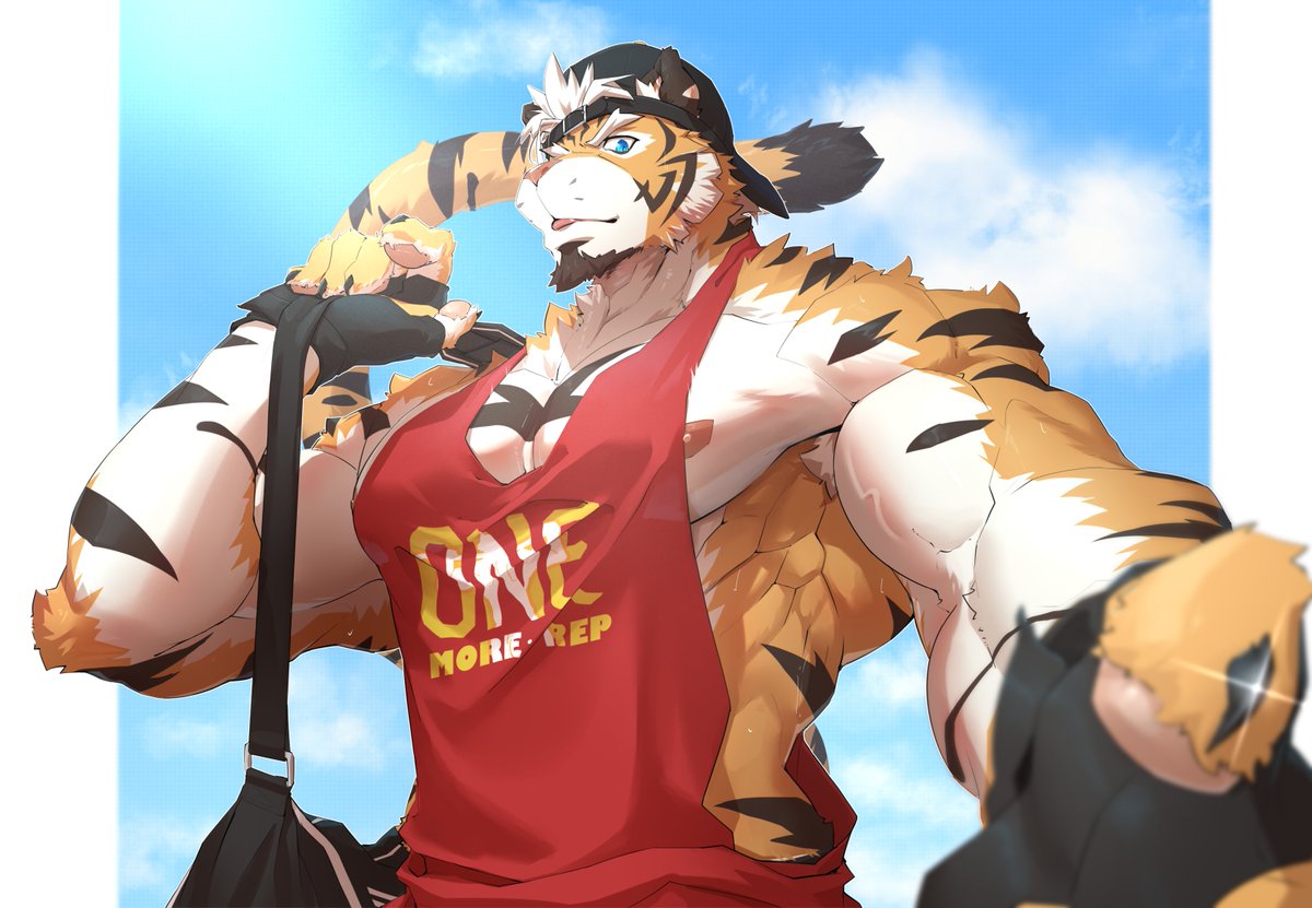 Wearing hat backward
----------------------------
Although he is not the kind of person making such expression 
(More like a serious and silent uncle)

#furrybara