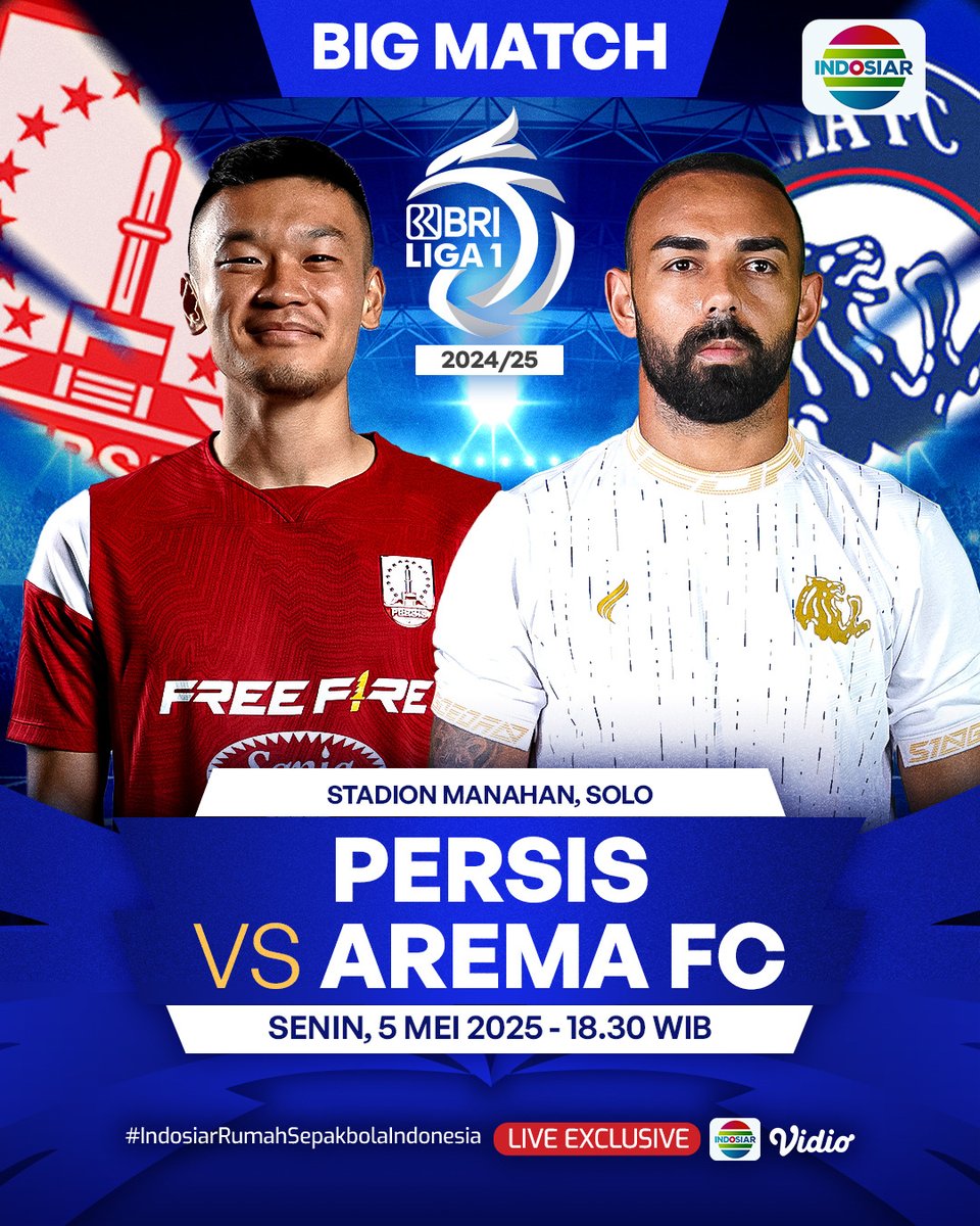 Laskar Sambernyawa ditantang Singo Edan. Mampukah Persis amankan 3 poin apa Singo mengaum memenangkan laga? saksikan duelnya malam ini pukul 18.30 WIB. Live di Indosiar dan Vidio.

#BRILiga1 #IndosiarSports #IndosiarRumahSepakbolaIndonesia #BRImoMudahSerbaBisa