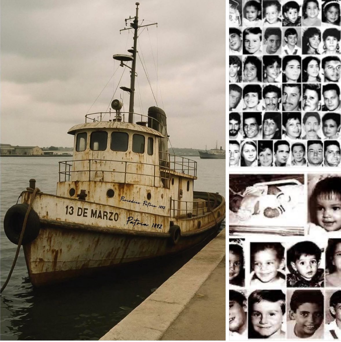 MayraDo57466678's tweet photo. #Cuba 🇨🇺 
CONOCES LA HISTORIA DEL REMOLCADOR “13 DE MARZO”? Uno de los tantos crimenes horrendos que ha cometido el régimen cubano 

La madrugada del 13 de julio de 1994, el silencio de las aguas cubanas fue quebrado por un acto de horror que aún hoy estremece a quienes conocen la verdad. No fue una tragedia natural, ni un accidente desafortunado. Fue un crimen cometido bajo las órdenes de un régimen decidido a castigar con brutalidad a quienes anhelaran la libertad. Esta es la historia del remolcador “13 de marzo”, y de las vidas inocentes que el Estado cubano decidió arrebatar esa noche oscura.

Más de 70 personas, entre ellas mujeres, ancianos y 10 niños, abordaron un viejo remolcador en el puerto de La Habana, buscando escapar de una vida de hambre, represión y miedo. Habían soñado con alcanzar las costas de Estados Unidos, con el simple anhelo de vivir libres. Sabían que la travesía sería peligrosa, pero jamás imaginaron que el mayor peligro vendría de su propio país.

Apenas habían salido de la bahía cuando tres embarcaciones oficiales, pertenecientes a los astilleros del Estado, los interceptaron. No hubo advertencias ni llamados de regreso. Lo que siguió fue una pesadilla impensable: los remolcadores comenzaron a embestir violentamente al “13 de marzo”, tratando de partirlo en pedazos en plena oscuridad. Testigos sobrevivientes relataron que chorros de agua a presión fueron lanzados contra ellos, golpeándolos con fuerza brutal, arrancando niños de los brazos de sus madres y arrastrándolos hacia la muerte.

No fue un ataque improvisado fue un crimen que ordeno el tirano Fidel Castro , era una operación premeditada, fría, dirigida por quienes debían proteger a su pueblo, no asesinarlo. El remolcador, viejo y deteriorado, no resistió mucho. Se hundió lentamente, llevándose consigo a 41 personas, incluidos los 10 niños que no pudieron luchar contra las olas ni contra la perfidia de los que, desde otras embarcaciones, observaban sin piedad.

Las autoridades no solo no rescataron a las víctimas, sino que se negaron a prestar auxilio cuando el barco empezó a hundirse. Los sobrevivientes fueron rescatados horas después, no por misericordia, sino para ser interrogados, amenazados y amedrentados, obligándolos a guardar silencio. La versión oficial negaba lo evidente, disfrazando la masacre como un accidente, culpando a los propios fugitivos de su desgracia.

Pero la verdad no pudo ser enterrada bajo el mar. Las voces de los sobrevivientes cruzaron fronteras, desnudando la crueldad del régimen ante el mundo. Se supo que entre las víctimas había familias completas; se supo que los cuerpos nunca fueron entregados a sus seres queridos; se supo que, para el poder, la vida de aquellos cubanos desesperados no valía nada frente a la imagen de autoridad absoluta que pretendían sostener.

El crimen del remolcador “13 de marzo” no fue un hecho aislado. Fue la confirmación brutal de que en Cuba, querer ser libre podía costarte la vida. Fue un mensaje de terror enviado a todo el pueblo: nadie se atreviera a soñar con escapar.

Hoy, décadas después, muchos en la isla y en el exilio recuerdan esa noche como una herida abierta, como una deuda pendiente de justicia. Porque ningún régimen, por mucho que se disfrace de patriota o revolucionario, tiene el derecho de asesinar a su gente por querer vivir en libertad.

La historia del remolcador “13 de marzo” no debe olvidarse. No debe suavizarse. No debe justificarse. Cada vida perdida esa noche es un recordatorio doloroso de lo que sucede cuando el poder absoluto se convierte en verdugo y el pueblo en rehén de sus propios gobernantes.

Recordar no es solo honrar a las víctimas. Es también un acto de resistencia. Un grito silencioso que sigue navegando las aguas del tiempo, esperando que algún día, la verdad y la memoria sean suficientes para que la justicia alcance a quienes, en nombre del poder, mancharon de sangre su historia. #EnCubaHayUnaDictadura