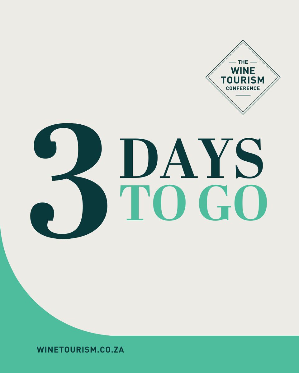 🍇 Big ideas. New connections. Great wine. 
In just 72 hours, we’ll be enjoying fresh thinking, practical insights, and a community passionate about elevating South African wine tourism.
Get your ticket!
🎟️ rebrand.ly/wtc-tickets
#WineTourism #BusinessOfWine #ConferenceCountdown