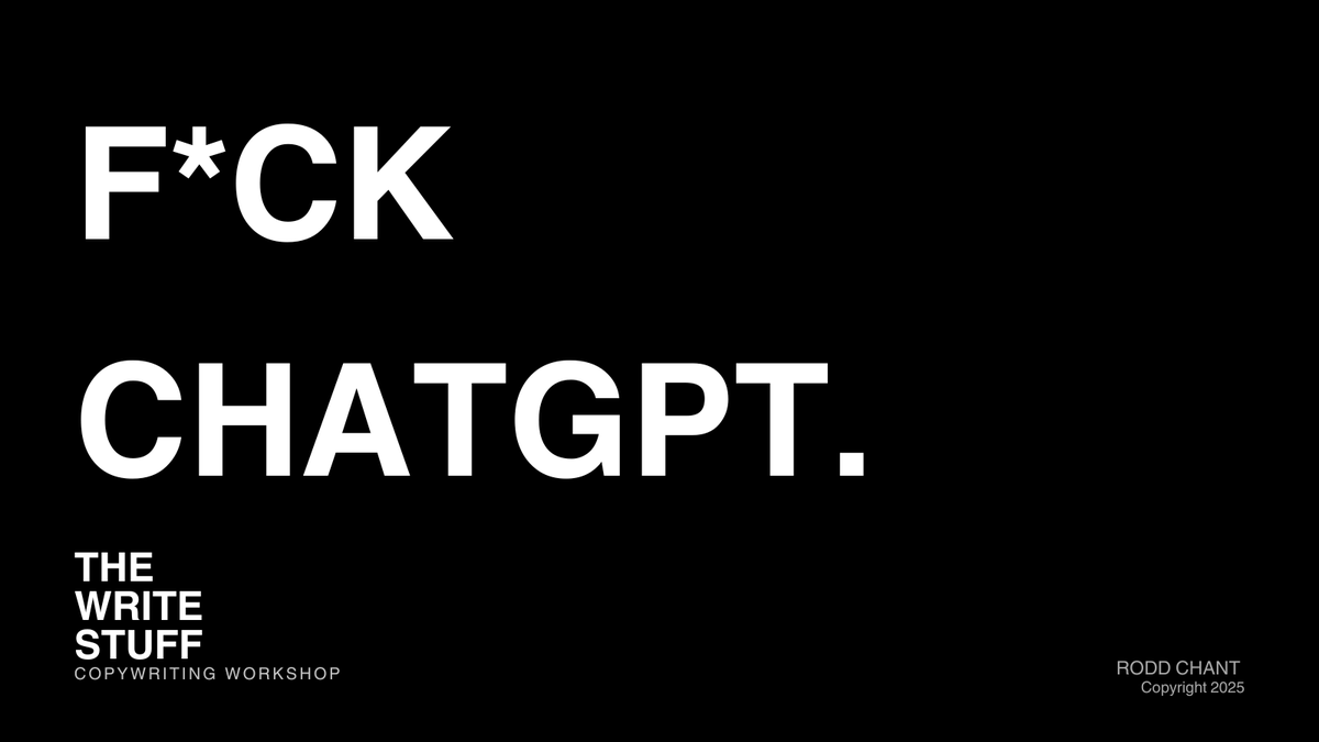 roddchant's tweet photo. The real world needs real copywriters.

Learn more about my copywriting workshop here. 👇

https://t.co/9wuhYx1HVs

#copywriting #Advertising https://t.co/M3wziVfxiE