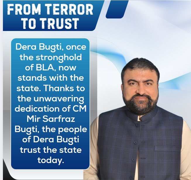 shahzeib5_'s tweet image. From Terror to Trust
Dera Bugti, once the stronghold of BLA, now stands with the state.
#SarfrazBugti
#LeadershipByExample
#BalochistanRising
#PublicServantNotPolitician
#RealChange