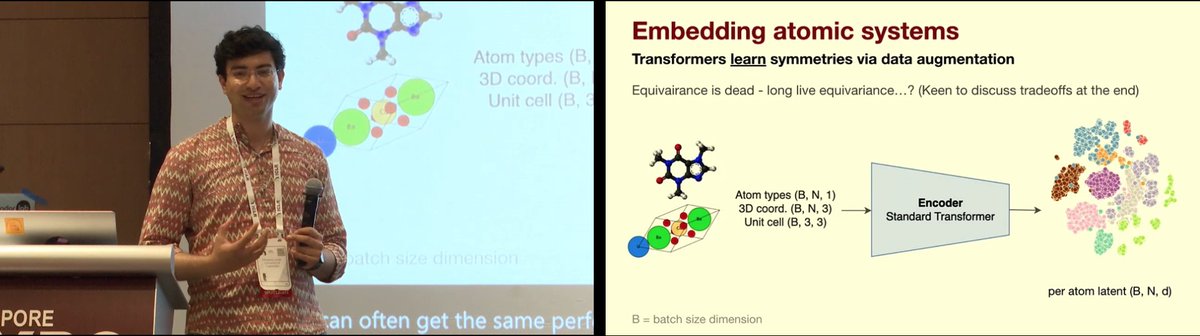 Equivariance is dead - long live equivariance?

Scaling pure Transformers is the future of molecular generative models?

I think its a lot more nuanced -- I tried to give some perspectives in my spotlight talk at #ICLR2025 AI4Mat Workshop last week