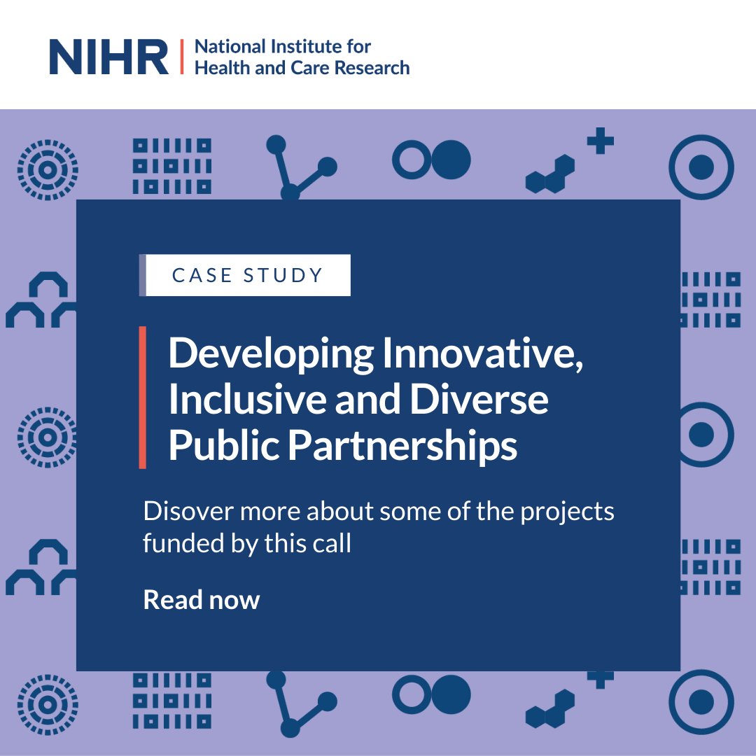 Have you read these NIHR case studies, all about projects which aim to develop better innovative, inclusive and diverse public partnerships?

There are 11 in total - take a look! ⬇️ nihr.ac.uk/developing-inn…