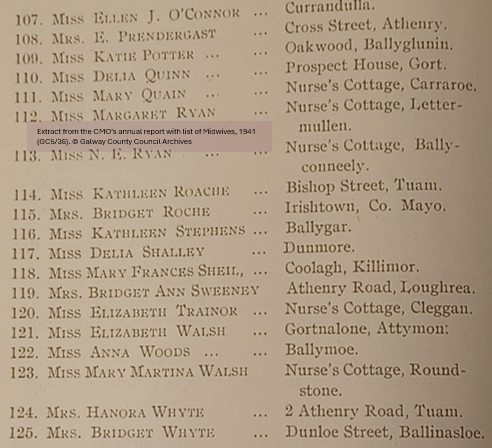 From the #Archives:  To mark International Day of the Midwife our images are a list of #midwives in Co. Galway from a Medical Officer’s Annual Report, 1941 (GC5/36). For more visit galway.ie/Archives/AIS6 #IND2025 <a href="/ICNurses/">ICN</a> #lovelocalarchives <a href="/ARAIreland/">ARA Ireland</a> <a href="/explorearchives/">Explore Your Archive</a>
