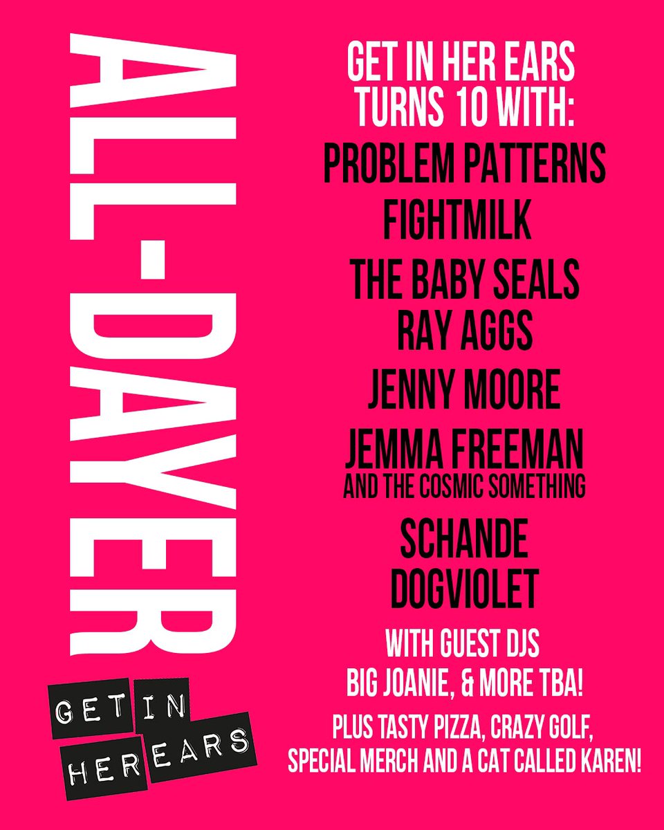 Get In Her Ears (@getinherears) on Twitter photo 🎉 27th SEPT - we're celebrating 10 years of GIHE at <a href="/CavendishArms/">The Cavendish Arms</a> with a line-up of TOTAL FAVES! 🎉 We've added more lovely artists to the bill, so best nab ur tickets! link.dice.fm/Plu7q5Hn7Sb?sh…
We encourage our FLINTA/ queer community to join us 🎉🌈
DM us for PWYC options 💜 🎉 27th SEPT - we're celebrating 10 years of GIHE at <a href="/CavendishArms/">The Cavendish Arms</a> with a line-up of TOTAL FAVES! 🎉 We've added more lovely artists to the bill, so best nab ur tickets! link.dice.fm/Plu7q5Hn7Sb?sh…
We encourage our FLINTA/ queer community to join us 🎉🌈
DM us for PWYC options 💜