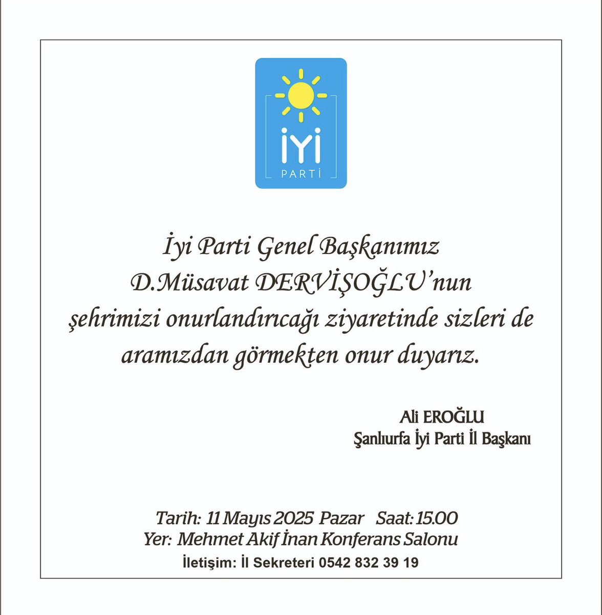 Ali £roğlu (@alierogllu) on Twitter photo 📍 İYİ PARTİ ŞANLIURFA ,
Siz değerli milletimizi aramızda görmekten onur duyarız .
<a href="/MDervisogluTR/">Müsavat Dervişoğlu</a> <a href="/HasanToktasTR/">Hasan Toktaş</a> <a href="/aefakibaba/">Dr. Ahmet Eşref FAKIBABA</a> <a href="/KevserOfluoglu/">Kevser Ofluoğlu</a> <a href="/danismentoglu/">Ahmet Çelebi</a> <a href="/2727mmg2727/">Mehmet Mustafa Gürban</a> 📍 İYİ PARTİ ŞANLIURFA ,
Siz değerli milletimizi aramızda görmekten onur duyarız .
<a href="/MDervisogluTR/">Müsavat Dervişoğlu</a> <a href="/HasanToktasTR/">Hasan Toktaş</a> <a href="/aefakibaba/">Dr. Ahmet Eşref FAKIBABA</a> <a href="/KevserOfluoglu/">Kevser Ofluoğlu</a> <a href="/danismentoglu/">Ahmet Çelebi</a> <a href="/2727mmg2727/">Mehmet Mustafa Gürban</a>