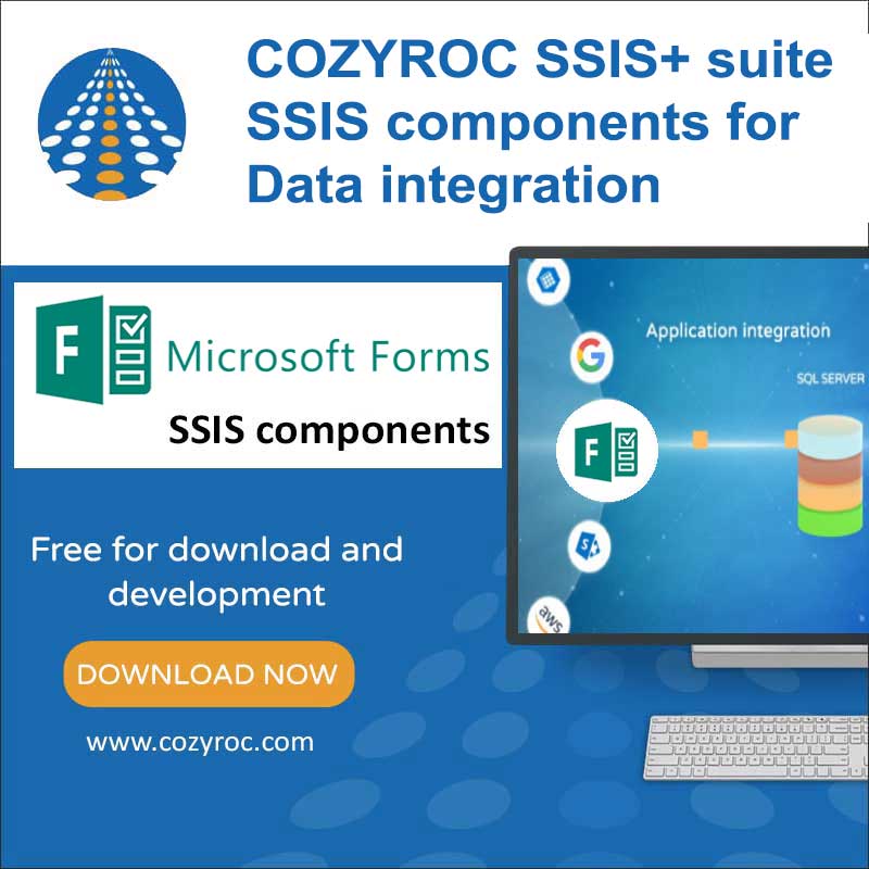 MS Forms Data integration components | #SSIS components by COZYROC
➡️ cozyroc.com/ssis/microsoft…
✅ Connection, Source and Destination components
✅ Export / Import data into SQL Server
✅ Free for download and development within Visual Studio
#MSForms #SQLServer #COZYROC #ETL