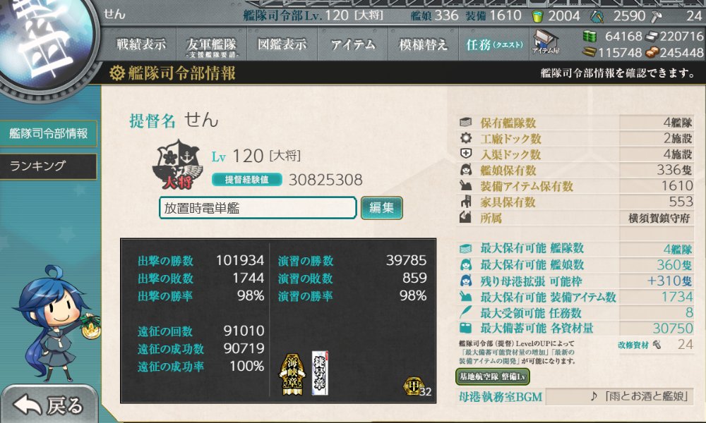 w2yzaro's tweet photo. E6-3甲クリア、イベント完
GW挟んだおかげでなんとか間に合ったが、今後もこんなに時間取れるか怪しいし、艦これ引退したっていい
甲勲章32でおしまい https://t.co/7BnsoUYaI2