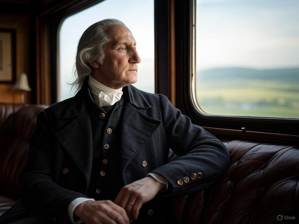 «To which station did you buy your ticket, Mr. George Washington?»My station is called "1B MC," dear train conductor. 
“Ha, Mr. George Washington, you're clearly riding the express to "1 billion market cap"! A ticket to that station is already a bold move.”
Have a nice journey:)
