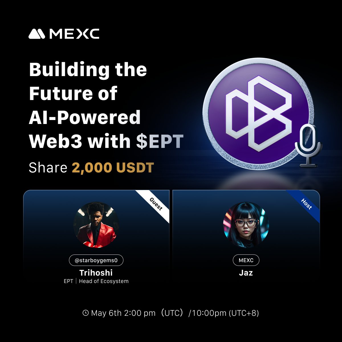 🎙️ MEXC X Space AMA 🎙️

🔹Topic: MEXC x Balance: Building the Future of AI-Powered Web3 with $EPT
🔹Guest: <a href="/RealBalanceFun/">Balance</a>, <a href="/starboygems0/">Trihoshi</a>

🔔 Set a reminder now: x.com/i/spaces/1lPKq…

🎁 Win your share of 2,000 $USDT: gleam.io/4tRKX/mexc-x-e…