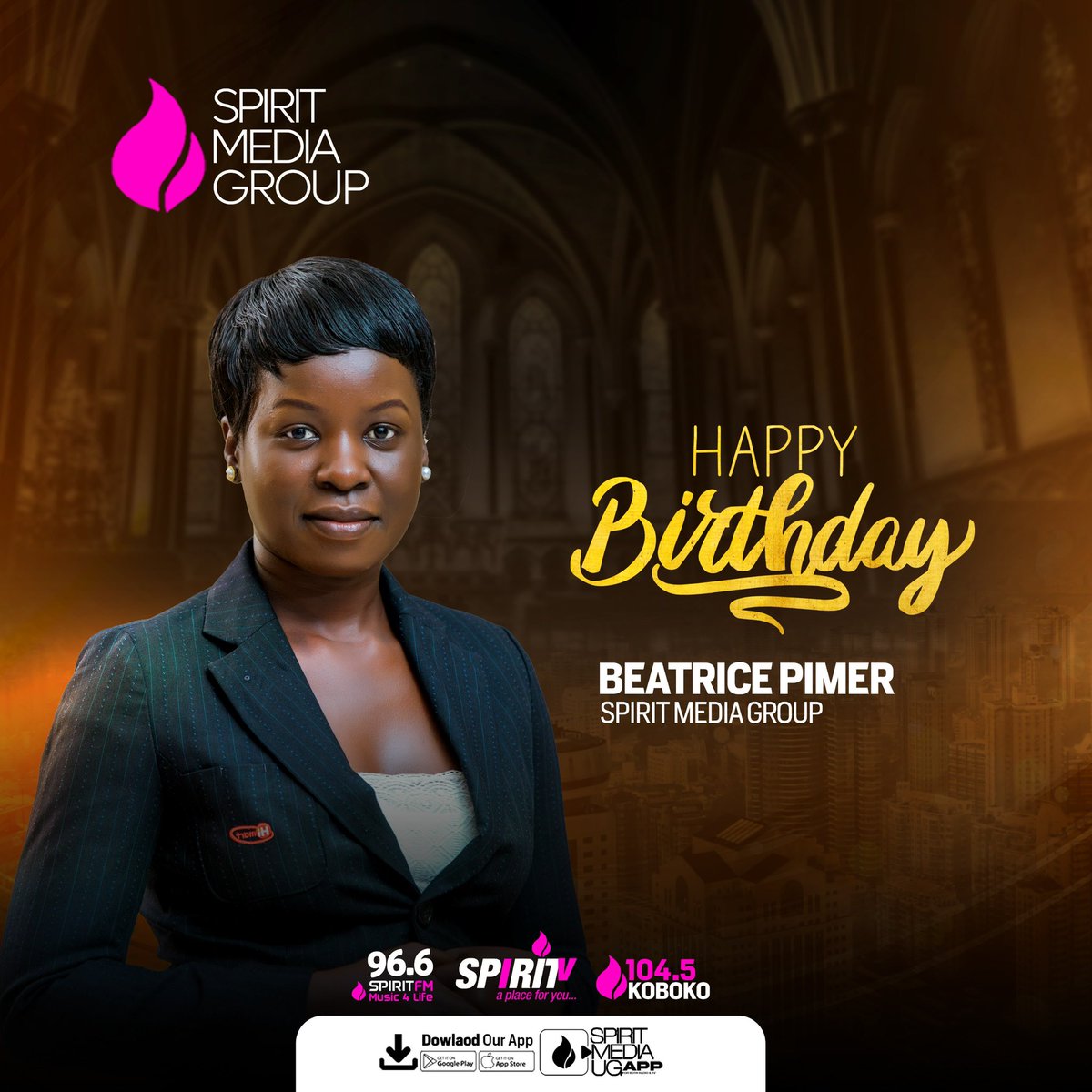 SPIRIT FM 96.6 UGANDA (@spiritfm966) on Twitter photo Happy birthday senior producer <a href="/PimerBeatrice/">Pimer Beatrice</a>, we wish you more years of winning.
#SpiritBirthdays Happy birthday senior producer <a href="/PimerBeatrice/">Pimer Beatrice</a>, we wish you more years of winning.
#SpiritBirthdays