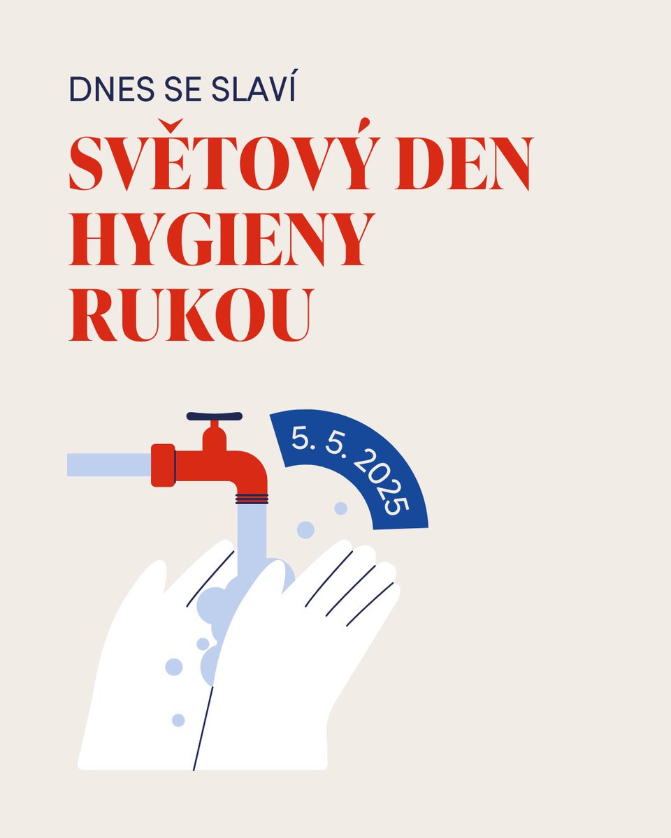 🧼 Dnes je Světový den hygieny rukou!
5. 5. = 5 prstů na každé ruce 🖐️🖐️ 
Symbol jednoduchého, ale silného návyku, který chrání nás i ostatní. Mytí rukou pomáhá proti:
👉 chřipce
👉 Covid-19
👉 žloutence A
👉 salmonelóze
💧 Nemáte vodu? Použijte dezinfekci.