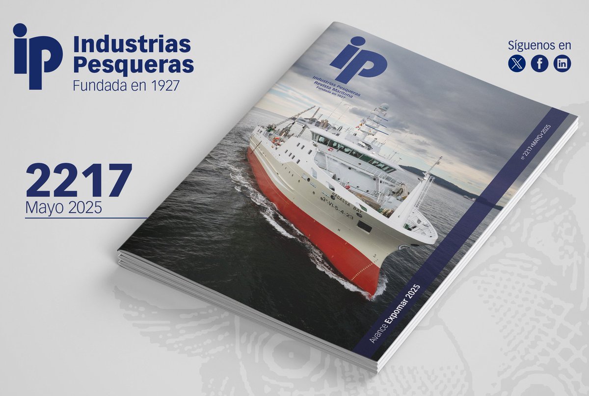 Industrias Pesqueras (@ipesqueras) on Twitter photo 🔵 IP 2217 · Mayo 2025: ¡Ya disponible!
🌊 #Burela: la flota que resiste
🎣 Especial #Expomar2025
🎂 20 aniversario de <a href="/EFCA_EU/">European Fisheries Control Agency</a>
🎙️ Basilio Otero, presidente de la <a href="/FNCP_Pescadores/">Federación Nacional de Cofradías</a>, y Antonio Solimeno, fundador de #GrupoSolimeno
Y más, aquí: buff.ly/pDCjuhQ 🔵 IP 2217 · Mayo 2025: ¡Ya disponible!
🌊 #Burela: la flota que resiste
🎣 Especial #Expomar2025
🎂 20 aniversario de <a href="/EFCA_EU/">European Fisheries Control Agency</a>
🎙️ Basilio Otero, presidente de la <a href="/FNCP_Pescadores/">Federación Nacional de Cofradías</a>, y Antonio Solimeno, fundador de #GrupoSolimeno
Y más, aquí: buff.ly/pDCjuhQ