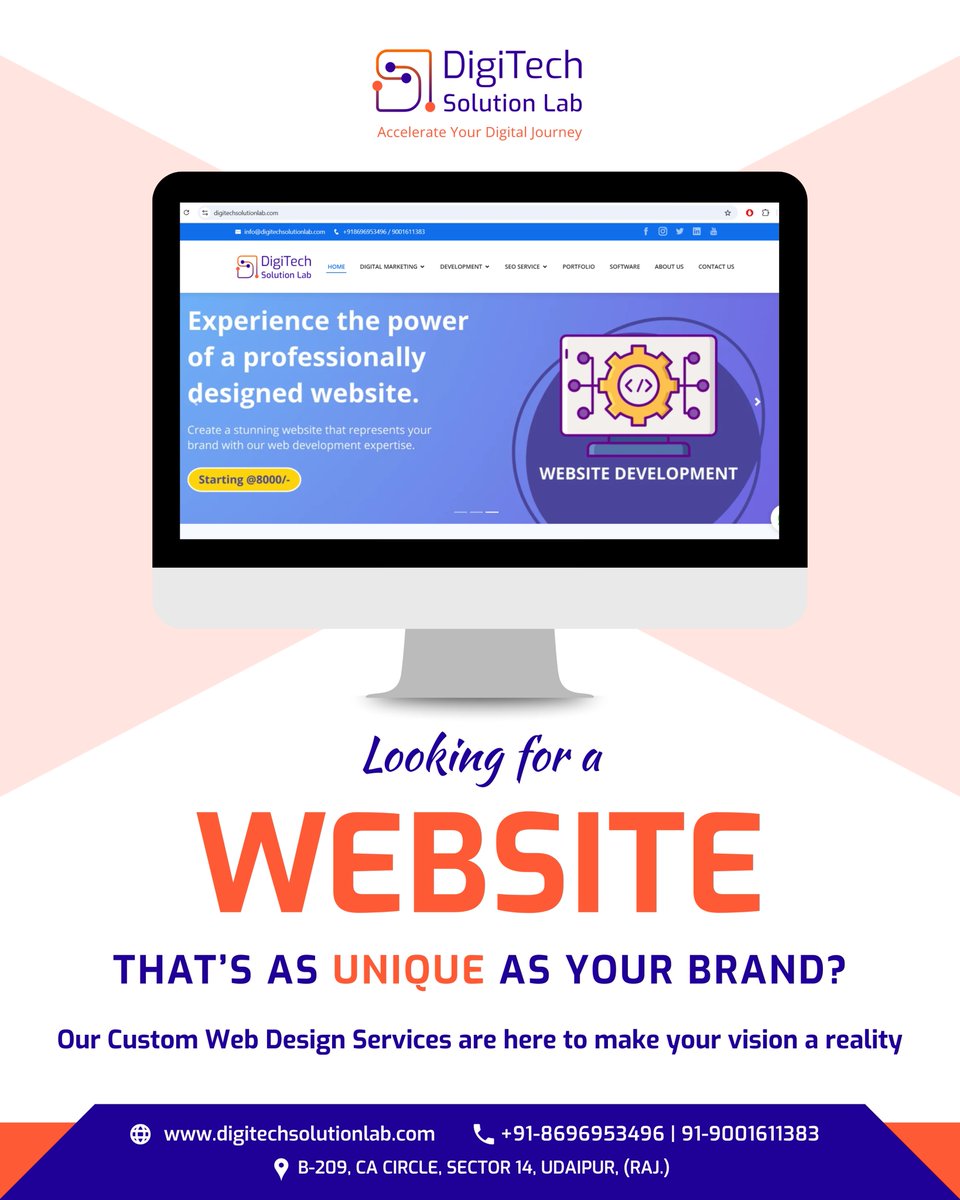 lab_digitech's tweet photo. 🌐 Looking for a WEBSITE that truly represents your brand?

#WebsiteDesign #WebDevelopment #CustomWebsites #AffordableWebDesign #UdaipurBusiness #SmallBusinessSupport #ProfessionalWebsite #DigitalSolutions #DigiTechSolutionLab #GrowYourBrandOnline https://t.co/e3Gnxhh9Ev
