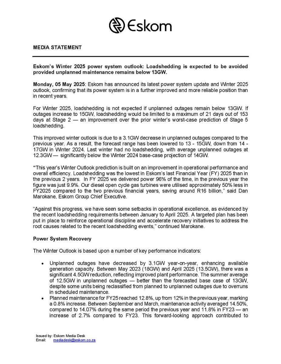 Eskom Hld SOC Ltd tweet media
