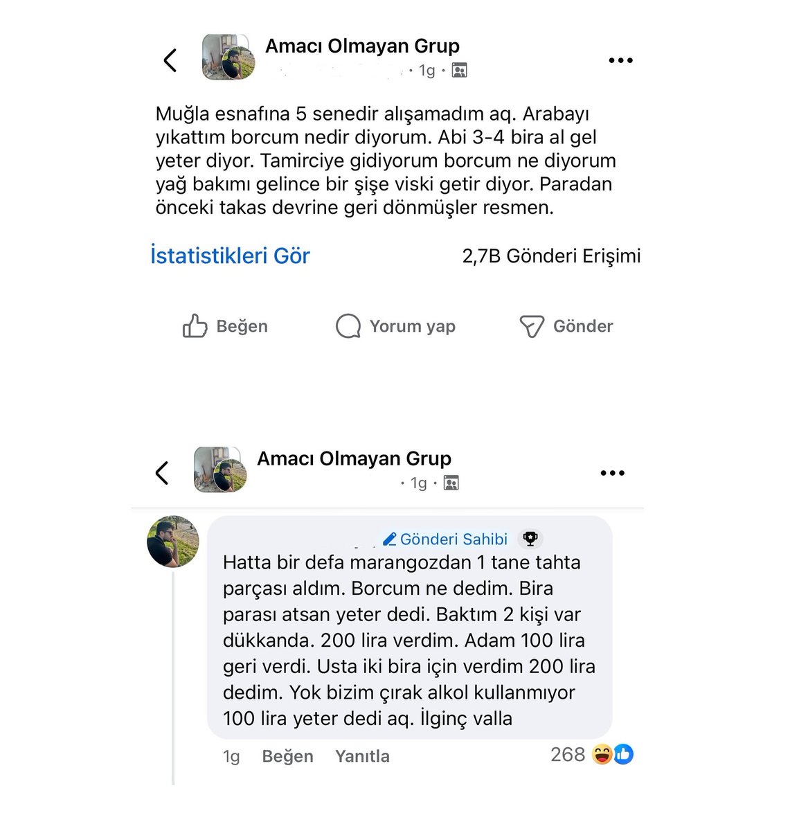 Bir sosyal medya kullanıcısının Muğla esnafıyla ilgili paylaşımı: