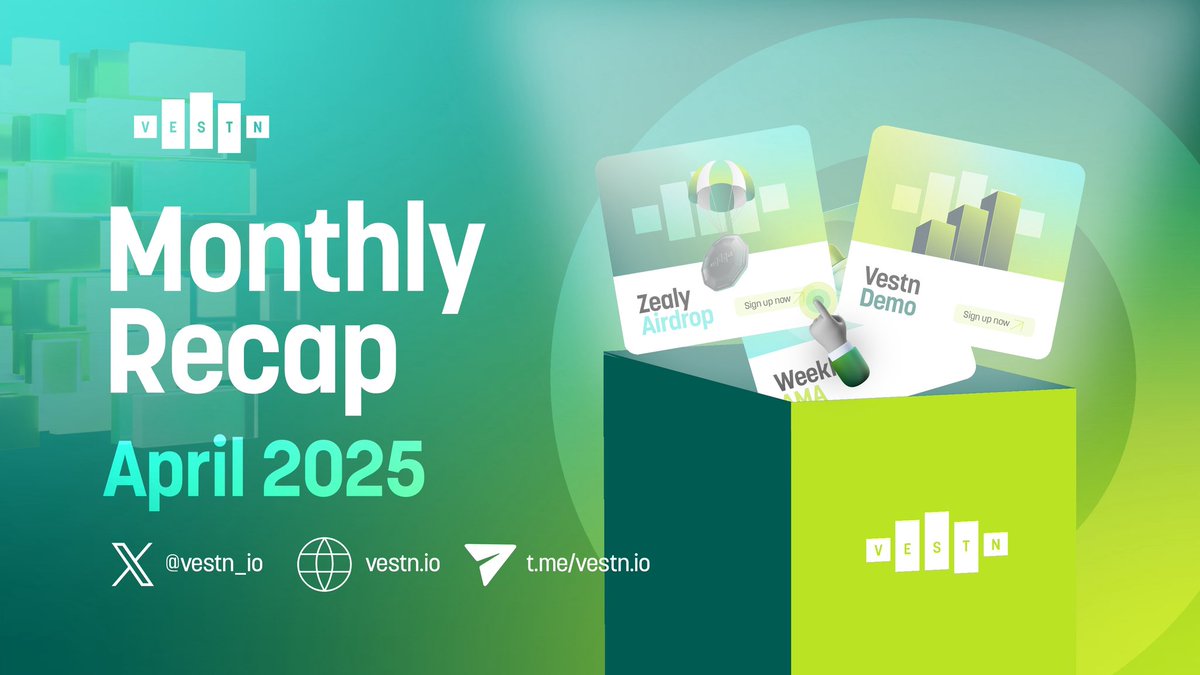 April was a big month for VESTN!

▫️Phase 2 of our Ambassador Program was a huge success with phase 3 about to kick off
▫️Launched our new Ambassador Hub for micro-KOLs and creators to earn $VSTN
▫️ Reached 25k demo signups and nearing launch
▫️Hosted more community AMA’s