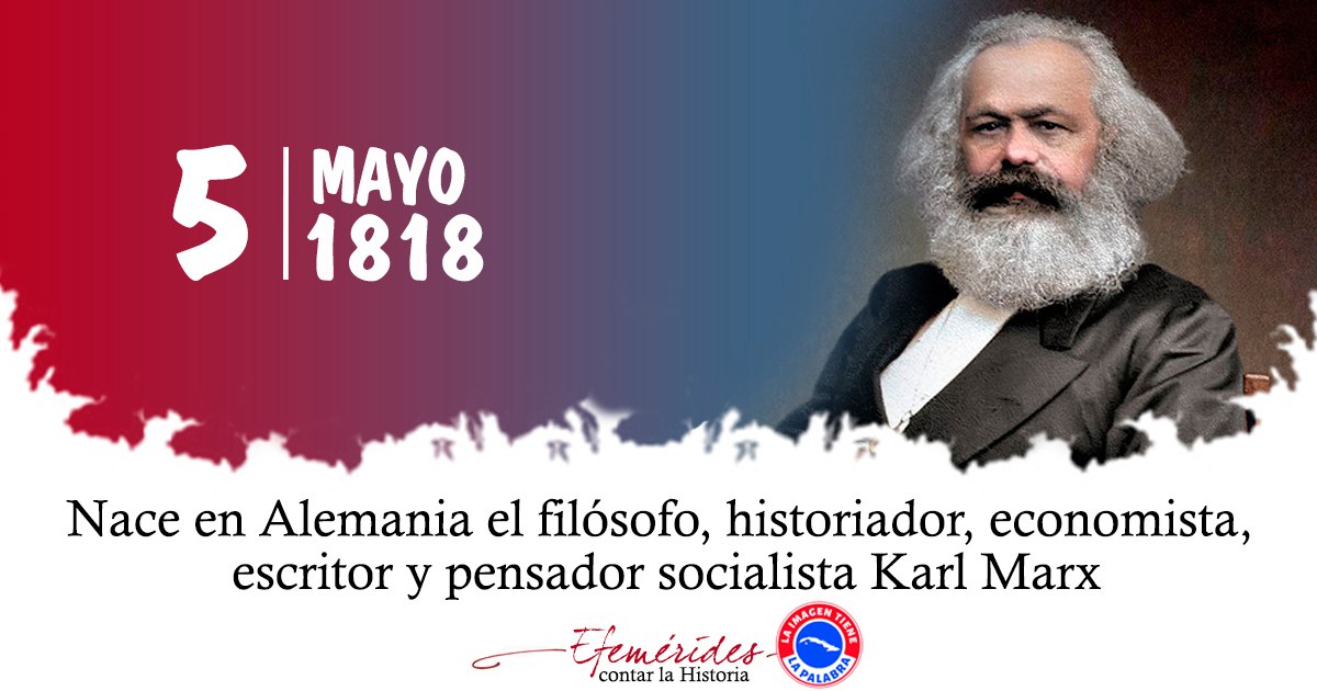 Karls Marx, hay que leerlo muchas veces, porque sintetizó, como nadie, el complejo mecanismo q es el capitalismo, y pudo poner a la vista sus resortes; de tal suerte q, al entenderlo, se rompe el sortilegio con el q se mantienen embelesados a los explotados de siempre. #Cuba