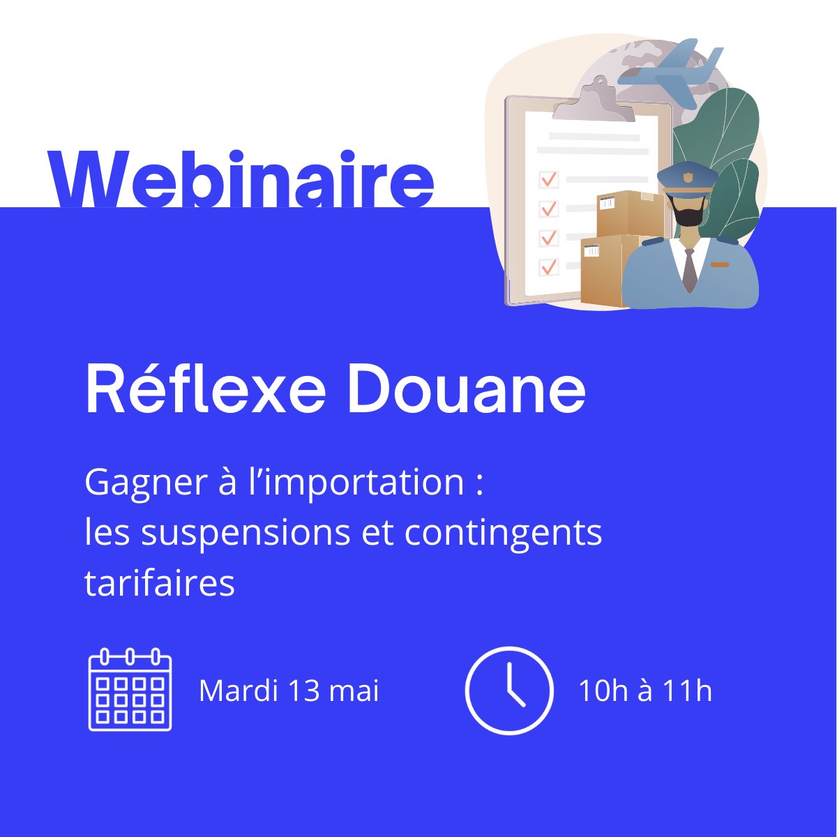 🗓️ Ne manquez pas le webinaire "Réflexe Douane"! Chaque mois, une nouvelle thématique pour vous guider à travers les nuances des procédures douanières. 

💻 Inscrivez-vous maintenant pour rester à la pointe 👉ow.ly/ajwL50UFT46 

#RéflexeDouane #Webinaire #CCILHV #CCI
