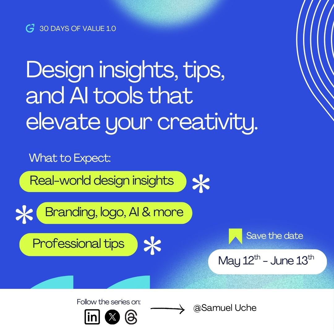 Samuel_Uche6's tweet image. Something exciting is coming next week.
Design. Value. Consistency.
Follow to stay in the loop.
#DesignSeries #CreativeJourney