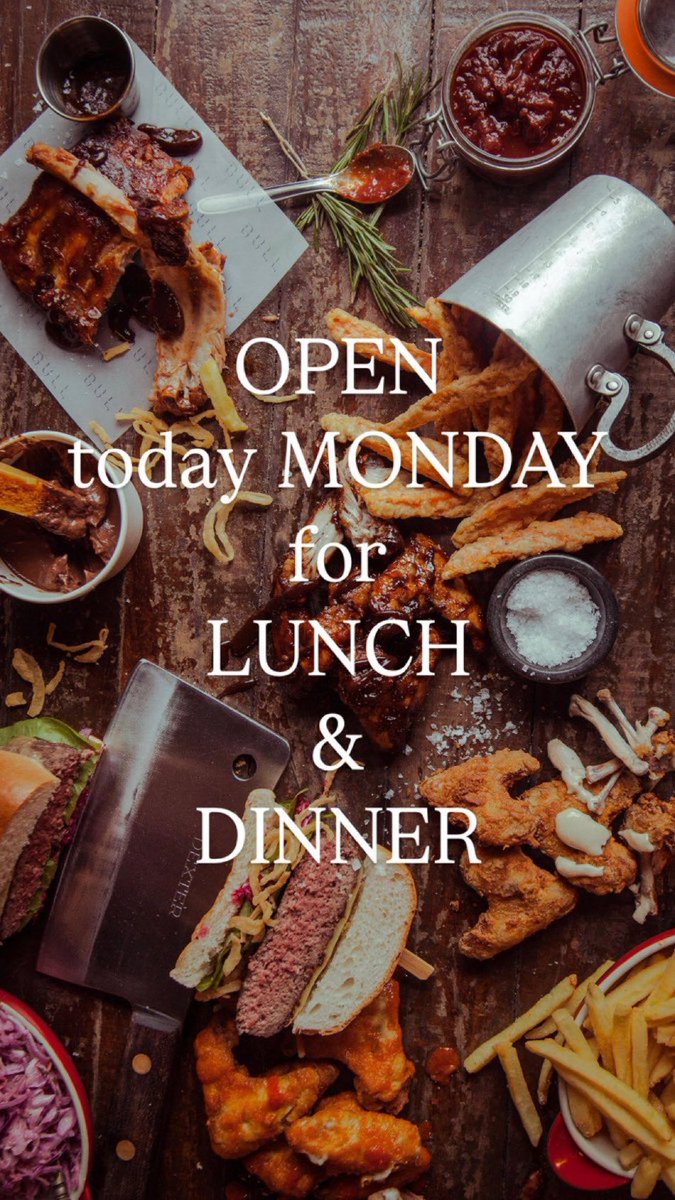 OPEN TODAY Bank Holiday Monday for lunch &amp; dinner #bankholidaymonday