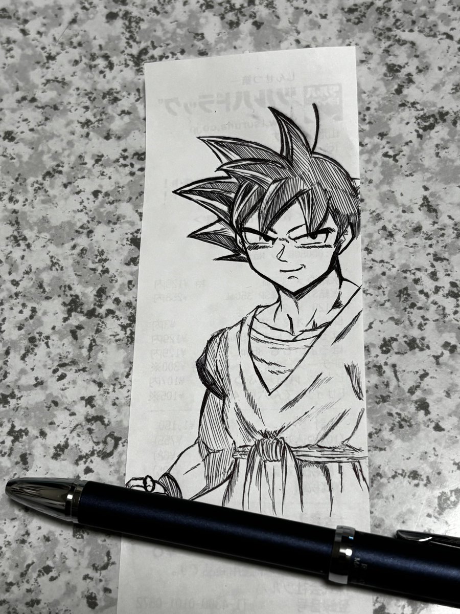 兄が要らないって捨てようとしてたレシートに一発描きしてきた