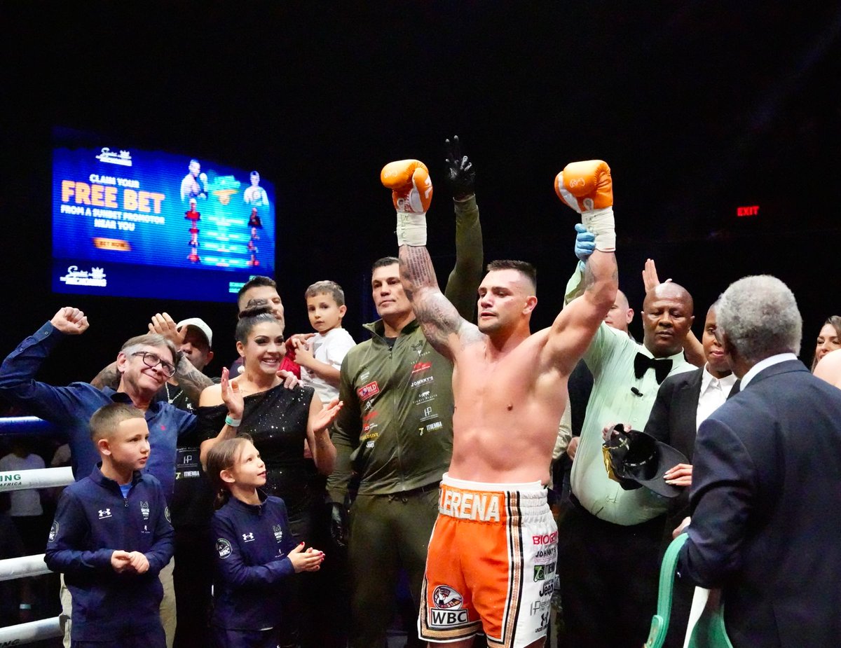 BoxingsaR's tweet image. What. A. Night.

#TheReckoning delivered non-stop action at SunBet Arena!

👑 Lerena (R3 TKO)
🏆 Mbenge (KO R6)
🔥Careri (TKO R1)
💥 Sonjica (points)

A night of triumphs and knockouts that reignited South African boxing!

🥊🇿🇦