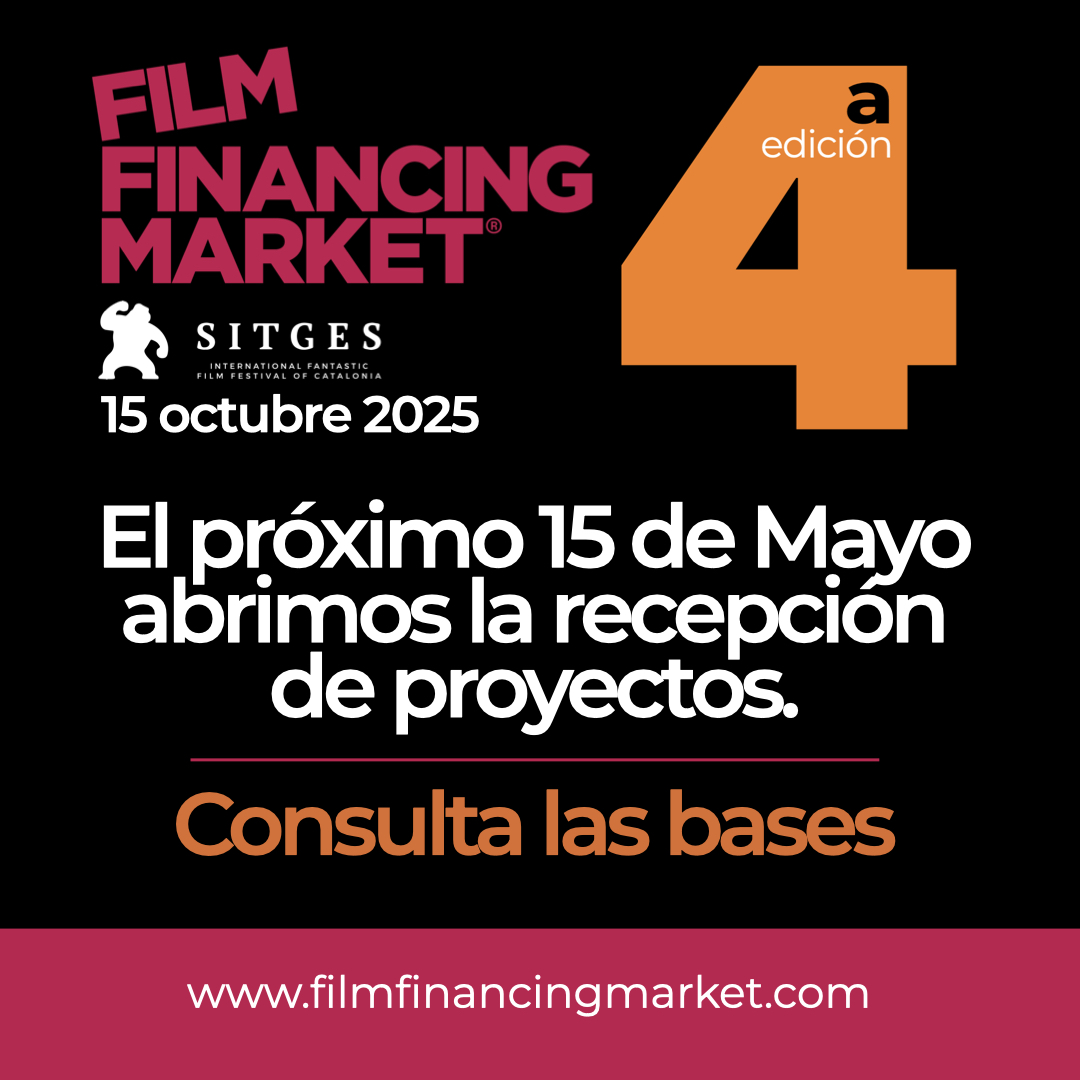 🎬 Film Financing Market vuelve en su 4.ª edición

📅 Inscripciones abiertas a partir del 15 de mayo

🎥 Nos vemos en octubre en el <a href="/sitgesfestival/">Sitges Film Festival</a> , el punto de encuentro para conectar ideas con quienes pueden hacerlas realidad.

🔗 Consulta las bases filmfinancingmarket.com