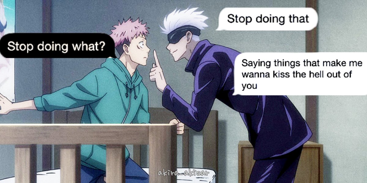 akira_akisar's tweet photo. .#Jjktext #JujutsuKaisen #gojo #Itadoriyuji
🐯then I'll just keep doing it until you actually kiss me, sensei. https://t.co/Lt6oaUYg9P